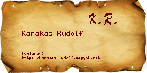 Karakas Rudolf névjegykártya
